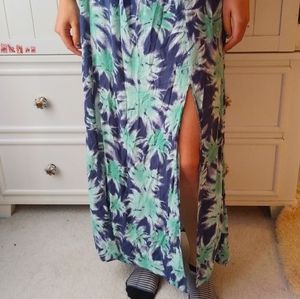 Atmosphere Palm Tree Maxi Skirt Double Slits (12)
